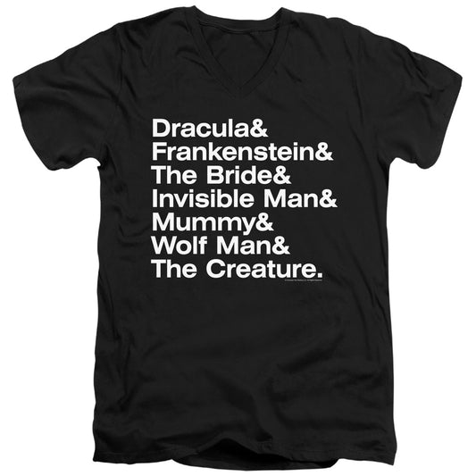 Universal Monsters Ampersand Monsters Mens Slim Fit V-Neck T Shirt Black