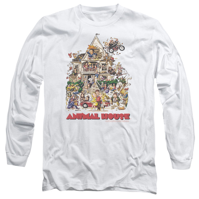 Animal House Poster Art Mens Long Sleeve Shirt White