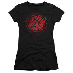 Hellboy II Bprd Logo Junior Sheer Cap Sleeve Womens T Shirt Black