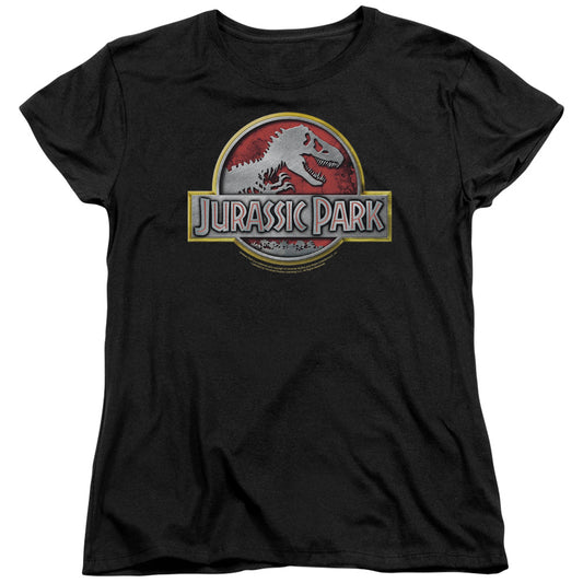 Jurassic Park Logo Womens T Shirt Black