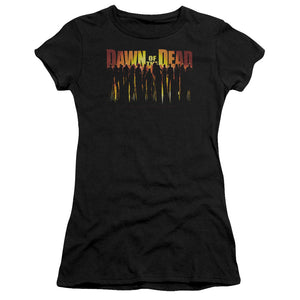 Dawn Of The Dead Walking Dead Junior Sheer Cap Sleeve Womens T Shirt Black