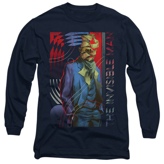 Universal Monsters Unravelling Mens Long Sleeve Shirt Navy Blue
