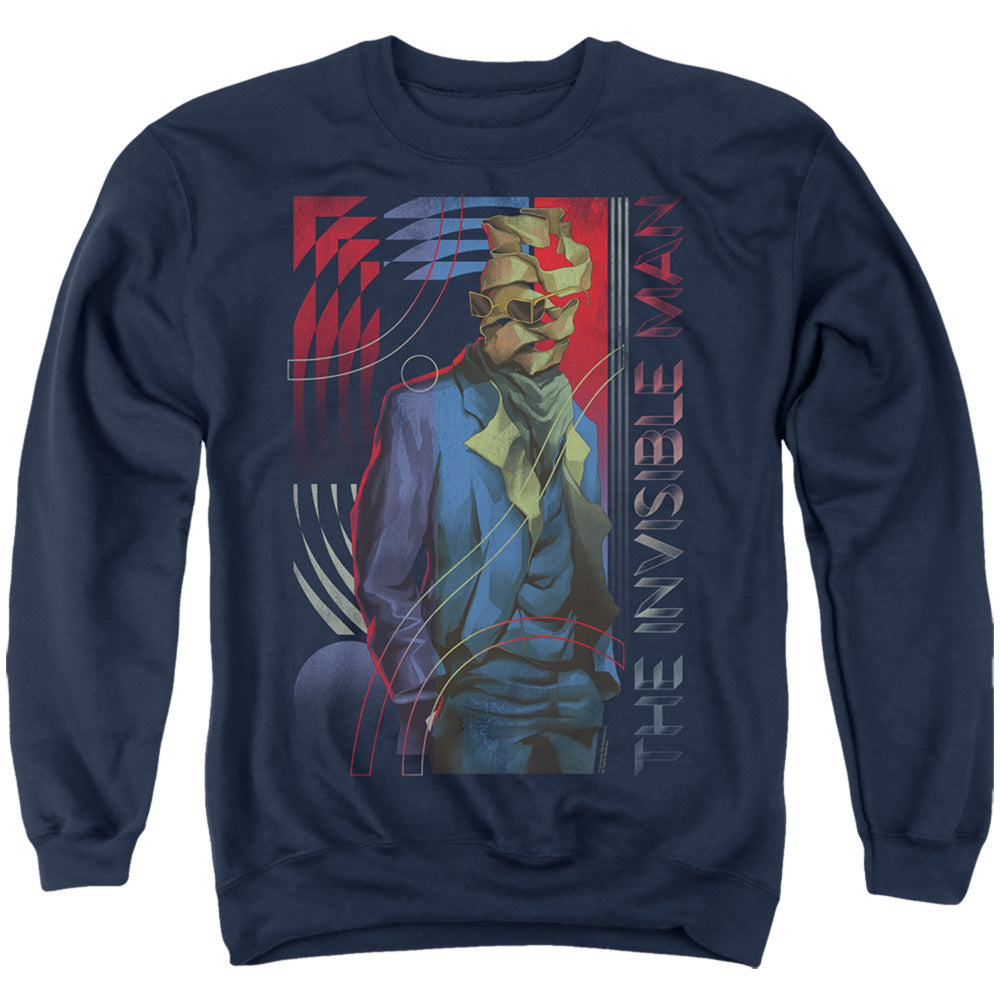 Universal Monsters Unravelling Mens Crewneck Sweatshirt Navy Blue