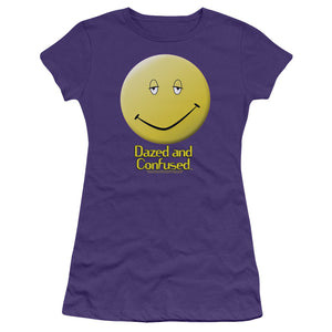 Dazed and Confused Dazed Logo Junior Sheer Cap Sleeve Womens T Shirt Purple