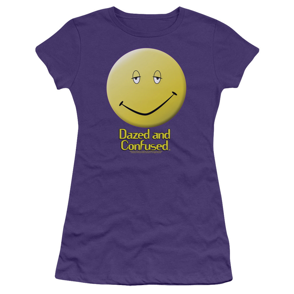 Dazed and Confused Dazed Logo Junior Sheer Cap Sleeve Womens T Shirt Purple