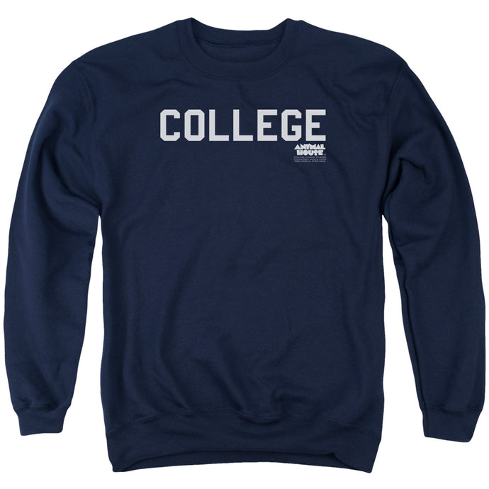 Animal House College Mens Crewneck Sweatshirt Navy Blue