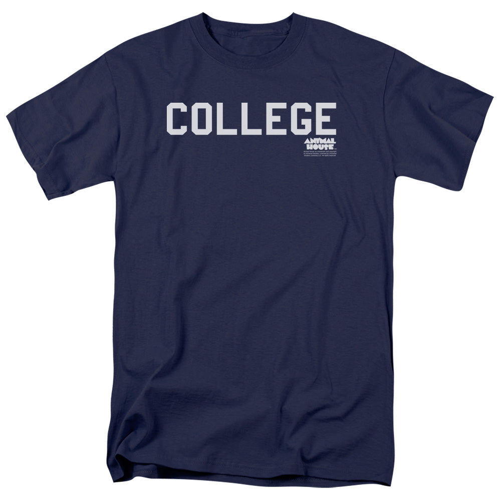Animal House College Mens T Shirt Navy Blue