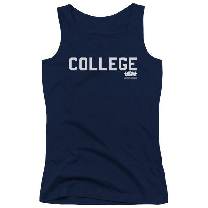 Animal House College Womens Tank Top Shirt Navy Blue