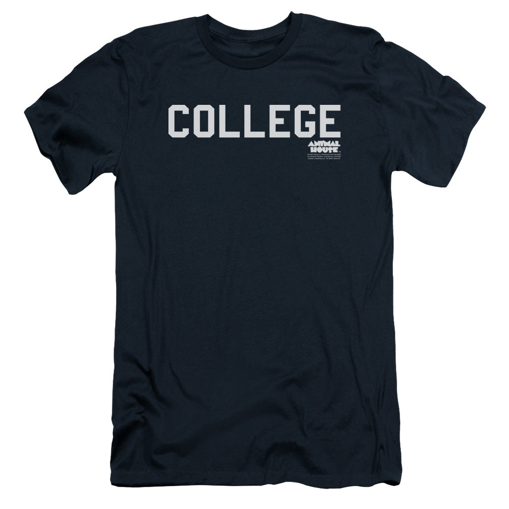 Animal House College Slim Fit Mens T Shirt Navy Blue