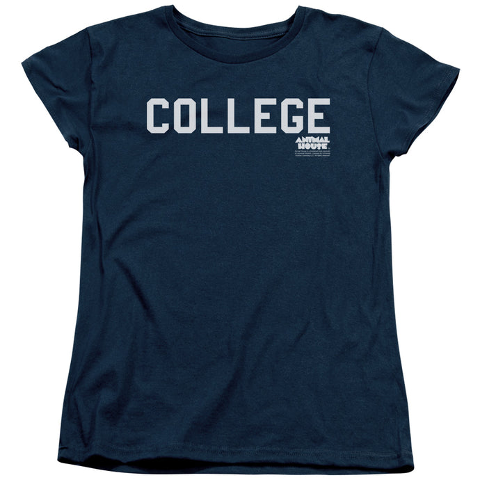 Animal House College Womens T Shirt Navy Blue