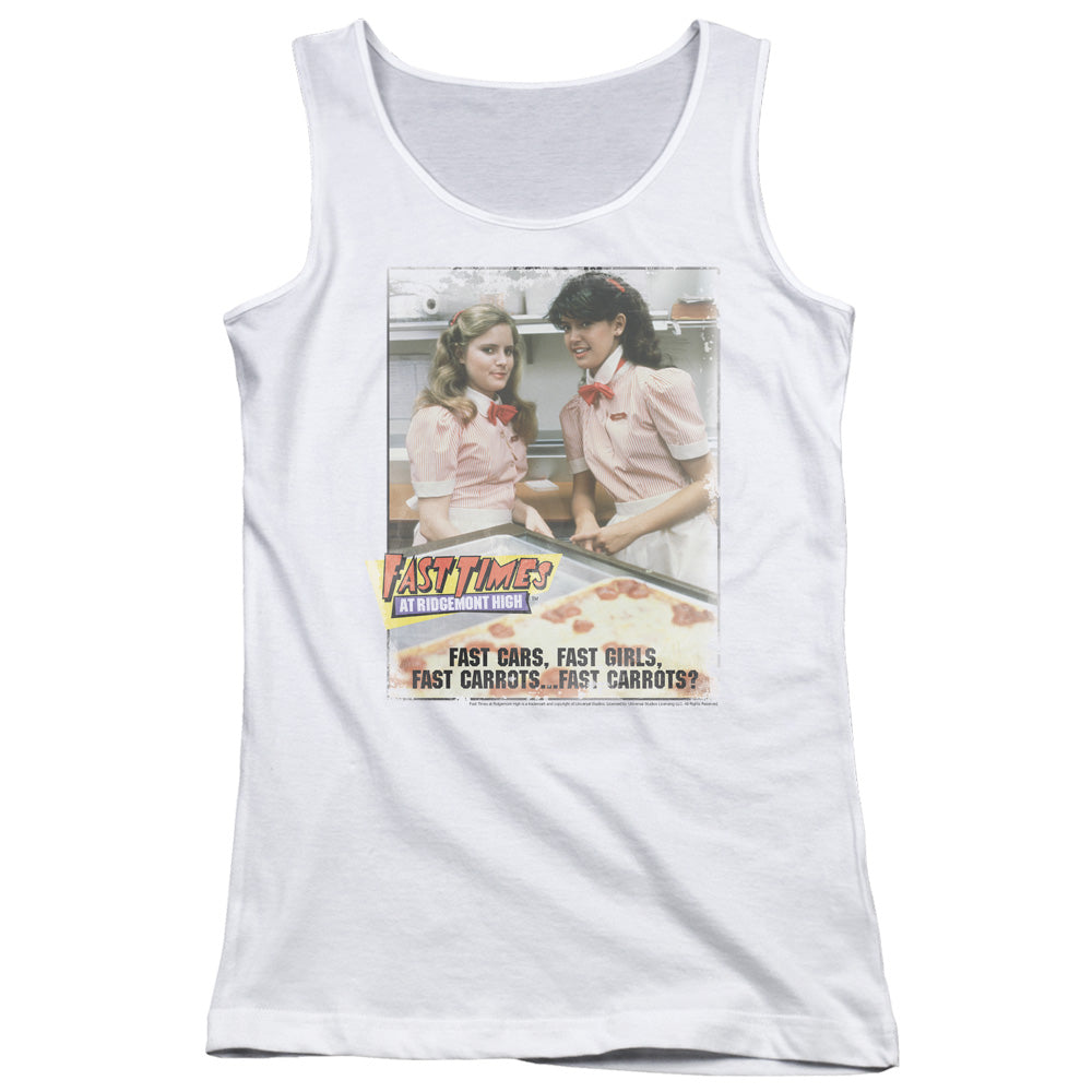 Fast Times at Ridgemont High Fast Carrots Womens Tank Top Shirt White