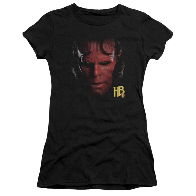 Hellboy II Hellboy Head Junior Sheer Cap Sleeve Womens T Shirt Black