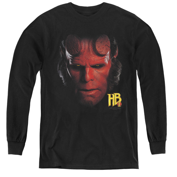 Hellboy II Hellboy Head Long Sleeve Kids Youth T Shirt Black