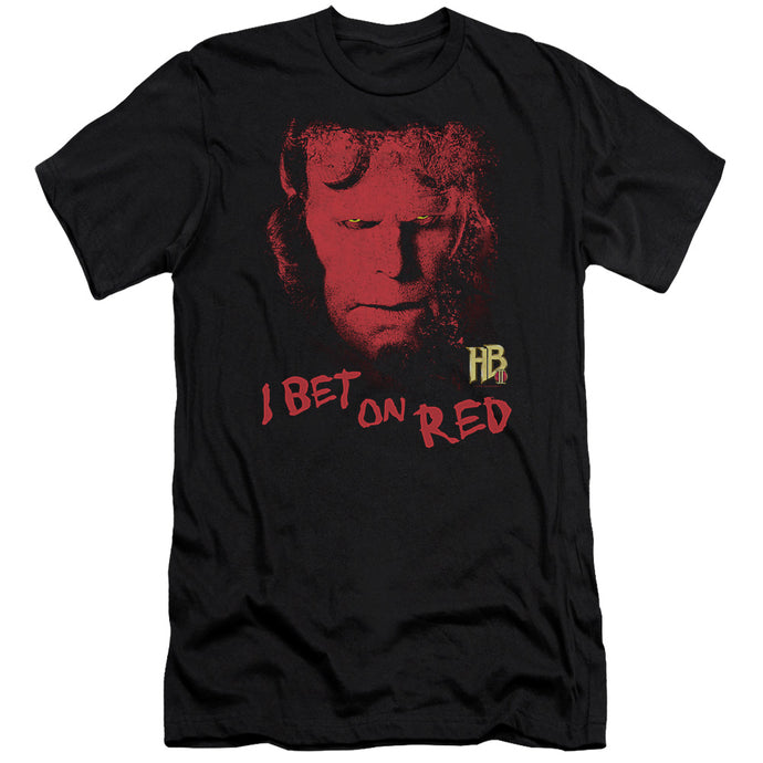 Hellboy II I Bet On Red Premium Bella Canvas Slim Fit Mens T Shirt Black
