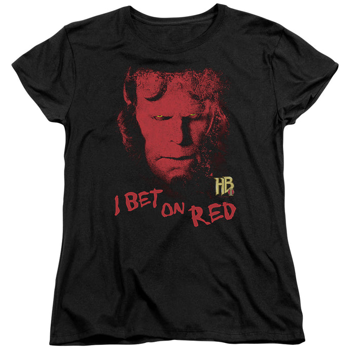 Hellboy II I Bet On Red Womens T Shirt Black