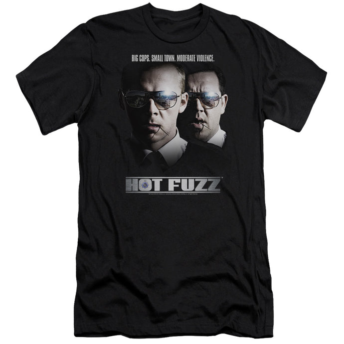 Hot Fuzz Big Cops Slim Fit Mens T Shirt Black