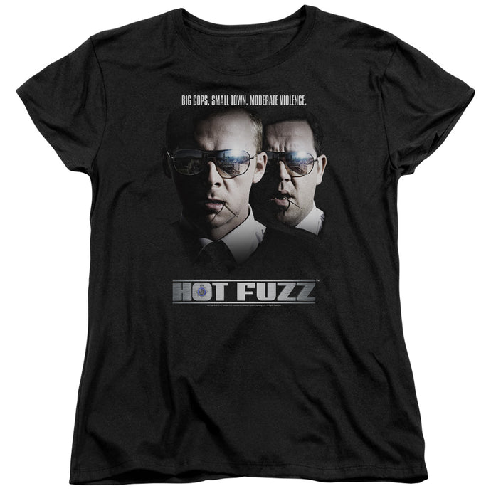 Hot Fuzz Big Cops Womens T Shirt Black