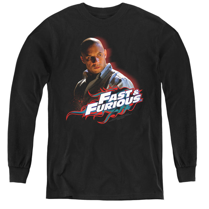 Fast And The Furious Toretto Long Sleeve Kids Youth T Shirt Black
