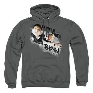 Hot Fuzz Punch That Mens Hoodie Charcoal