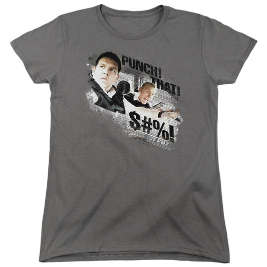 Hot Fuzz Punch That Womens T Shirt Charcoal