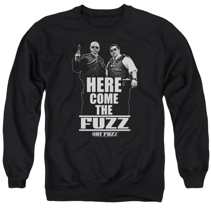 Hot Fuzz Here Come The Fuzz Mens Crewneck Sweatshirt Black