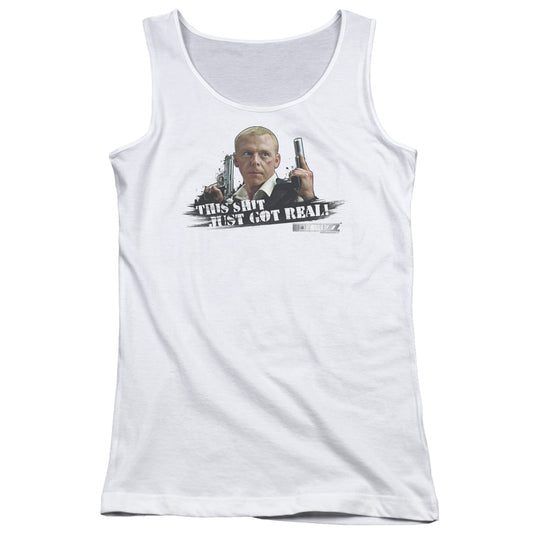 Hot Fuzz Just Got Real Womens Tank Top Shirt White