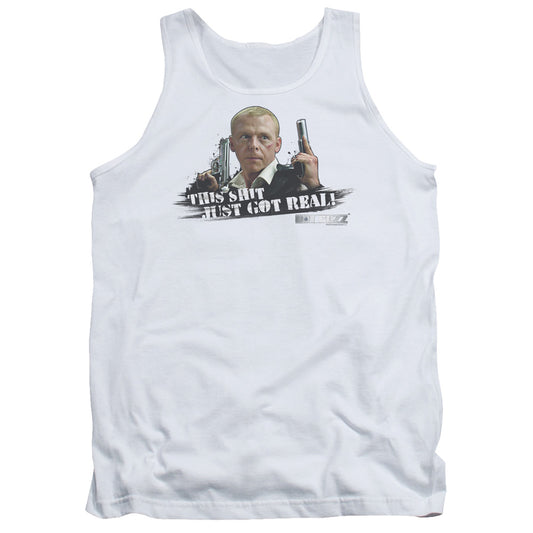 Hot Fuzz Just Got Real Mens Tank Top Shirt White