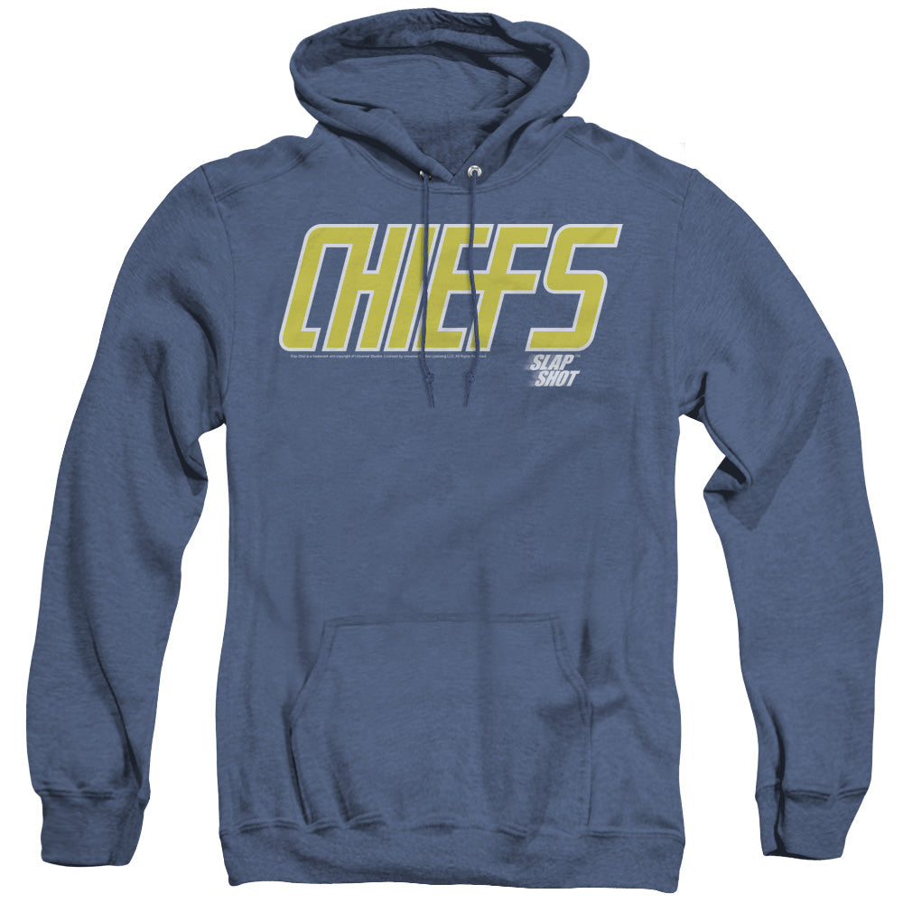 Slap Shot Chiefs Logo Heather Mens Hoodie Royal Blue