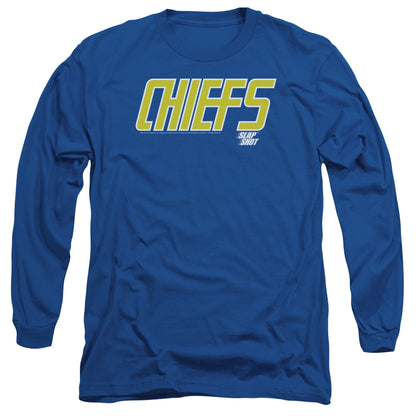 Slap Shot Chiefs Logo Mens Long Sleeve Shirt Royal Blue