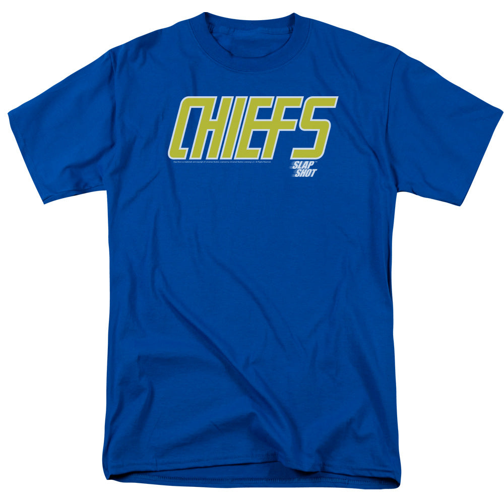 Slap Shot Chiefs Logo Mens T Shirt Royal Blue