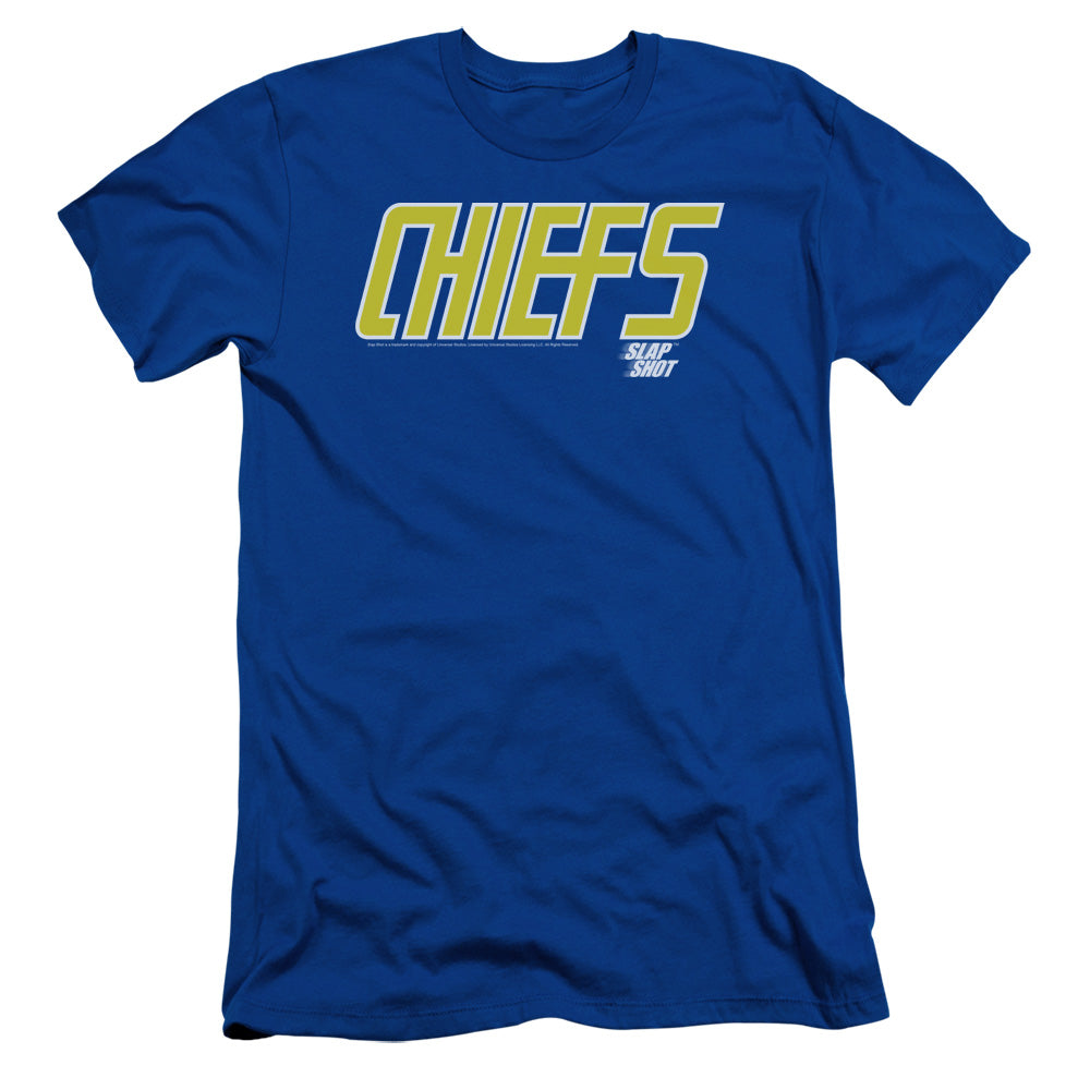 Slap Shot Chiefs Logo Slim Fit Mens T Shirt Royal Blue