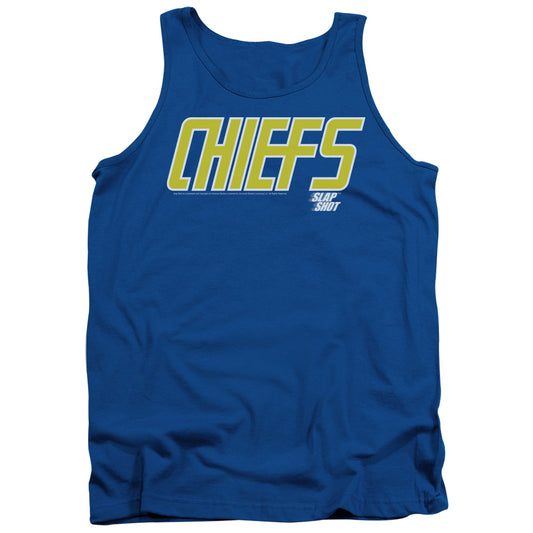 Slap Shot Chiefs Logo Mens Tank Top Shirt Royal Blue