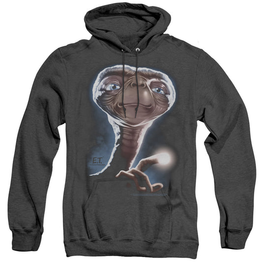 ET the Extra Terrestrial Portrait Heather Mens Hoodie Black