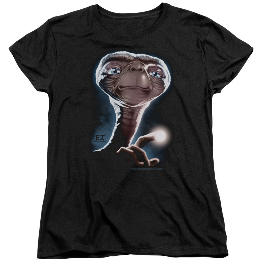 ET the Extra Terrestrial Portrait Womens T Shirt Black