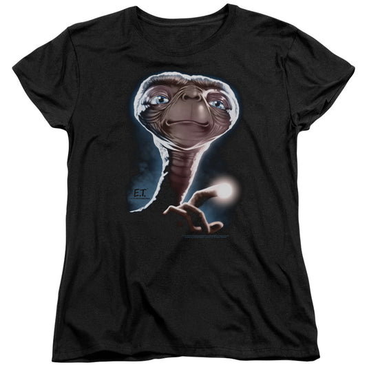 ET the Extra Terrestrial Portrait Womens T Shirt Black