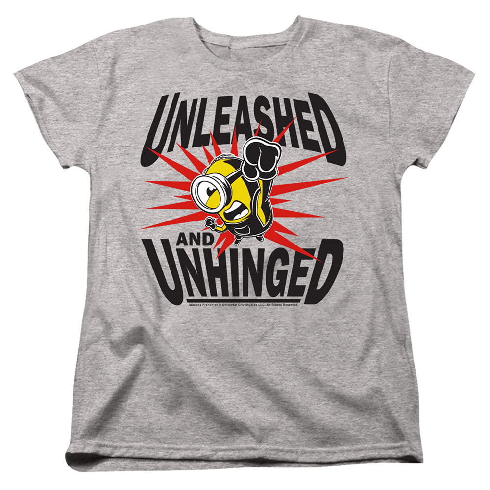 Minions Unleashed And Unhinged Womens T Shirt Athletic Heather Officially Licensed