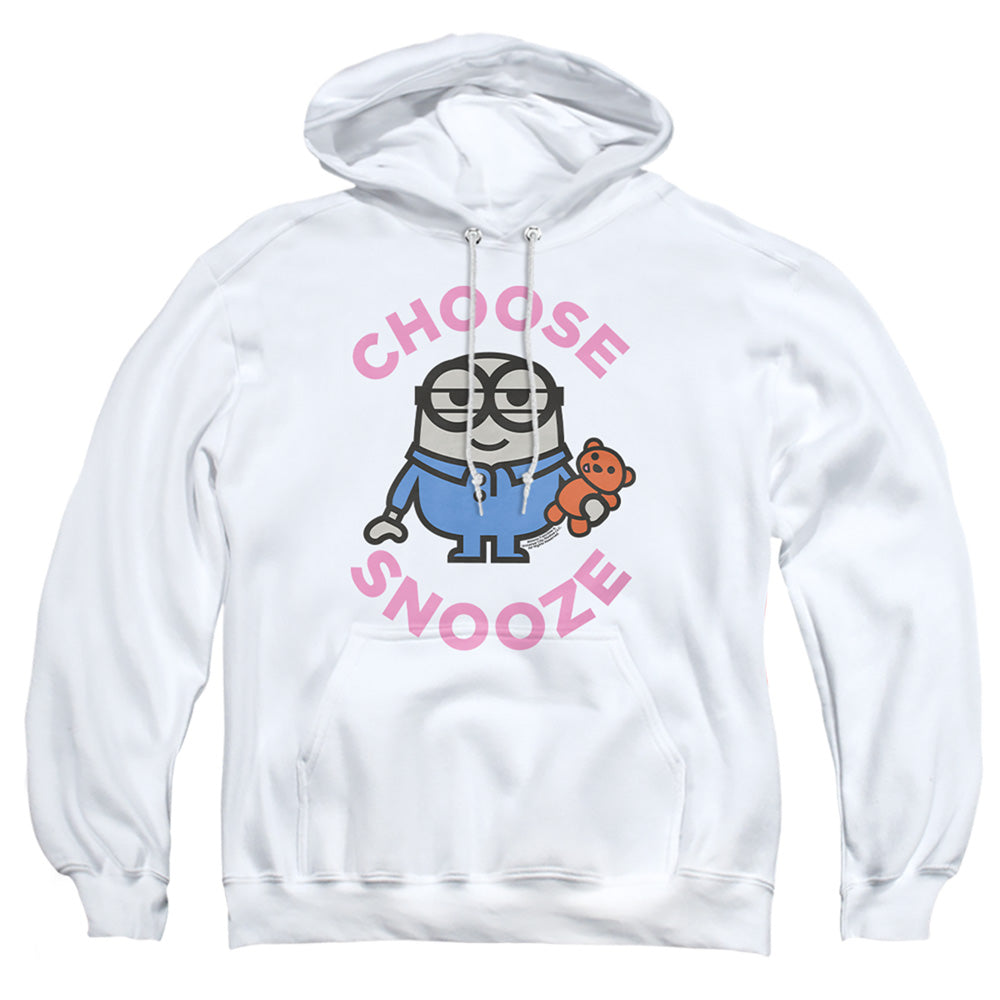 Minions Choose Snooze Mens Hoodie White