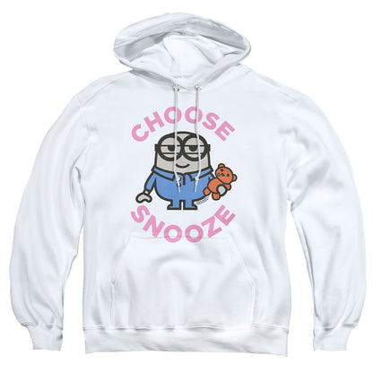 Minions Choose Snooze Mens Hoodie White