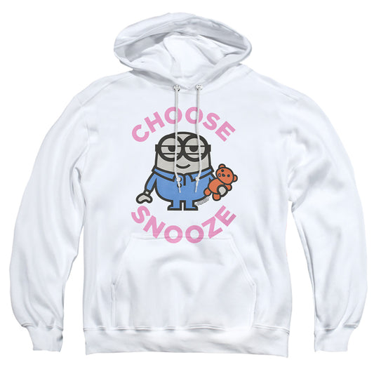 Minions Choose Snooze Mens Hoodie White
