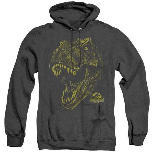 Jurassic Park Rex Mount Mens Heather Hoodie Black Officially Licensed