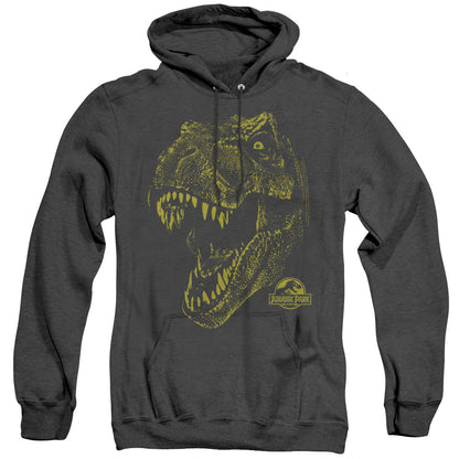 Jurassic Park Rex Mount Mens Heather Hoodie Black Officially Licensed