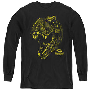 Jurassic Park Rex Mount Long Sleeve Kids Youth T Shirt Black