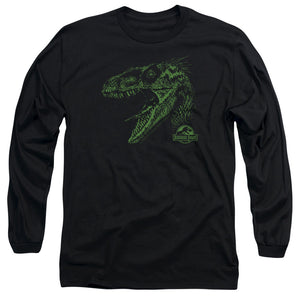 Jurassic Park Raptor Mount Mens Long Sleeve Shirt Black