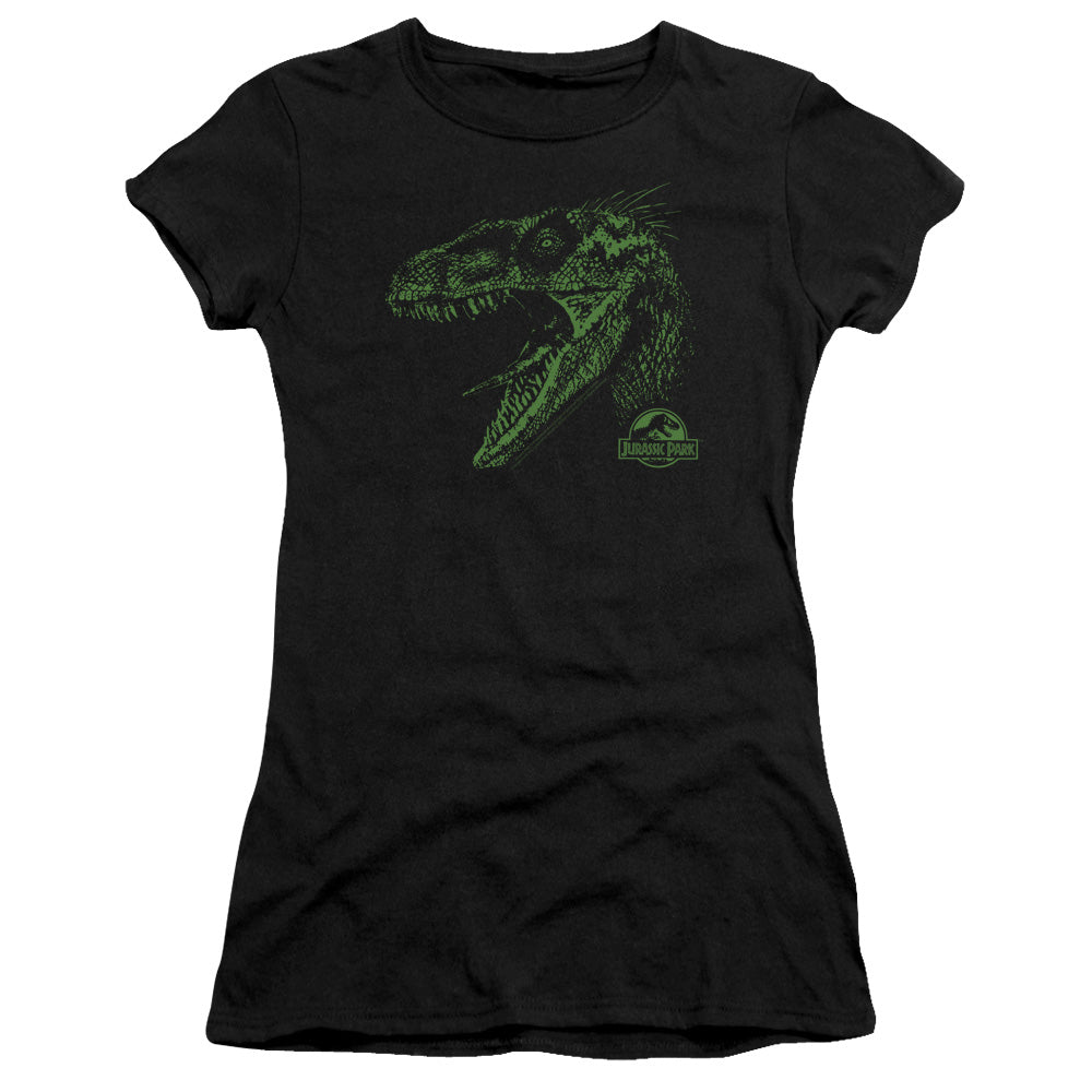Jurassic Park Raptor Mount Junior Sheer Cap Sleeve Womens T Shirt Black