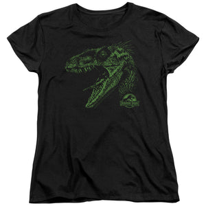 Jurassic Park Raptor Mount Womens T Shirt Black