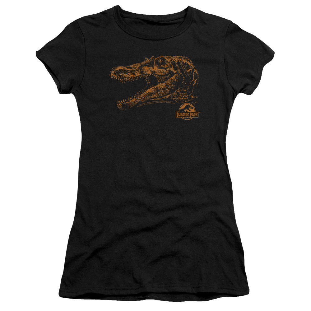 Jurassic Park Spino Mount Junior Sheer Cap Sleeve Womens T Shirt Black