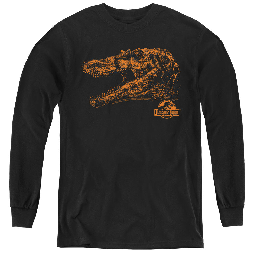 Jurassic Park Spino Mount Long Sleeve Kids Youth T Shirt Black