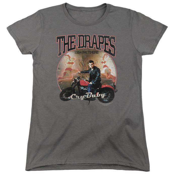 Cry Baby Drapes Womens T Shirt Charcoal