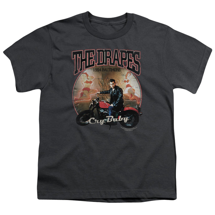 Cry Baby Drapes Kids Youth T Shirt Charcoal