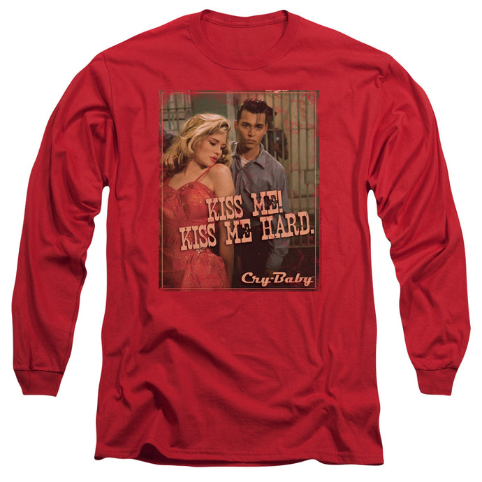 Cry Baby Kiss Me Mens Long Sleeve Shirt Red